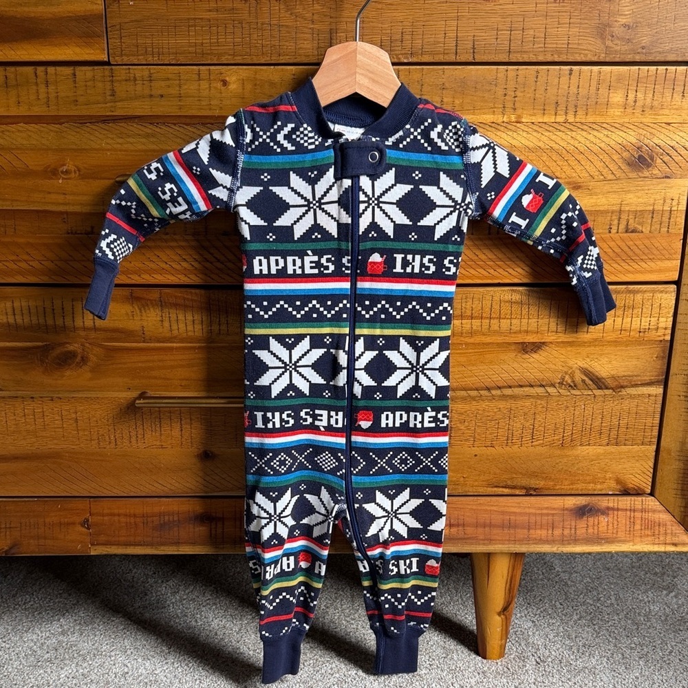 Hanna Andersson Navy Snowflake Kids One Piece